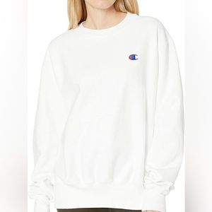 White Champion Reverse Weave Hoodie